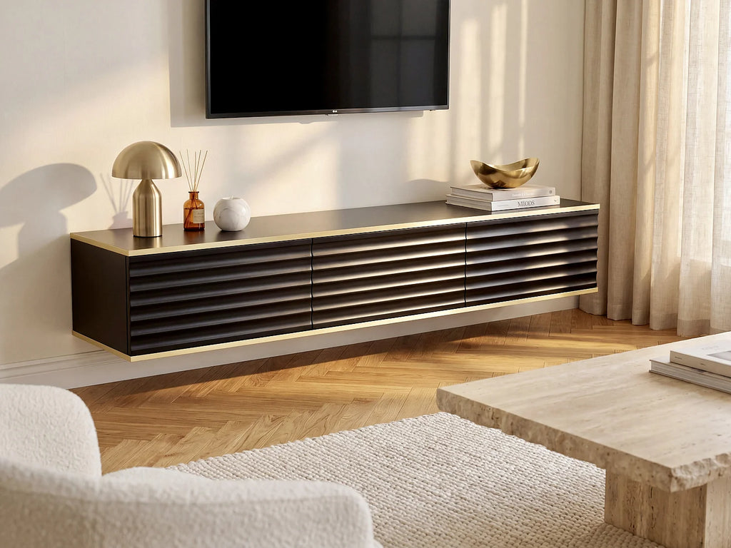 Meuble TV en Bois Noir - ALESAR