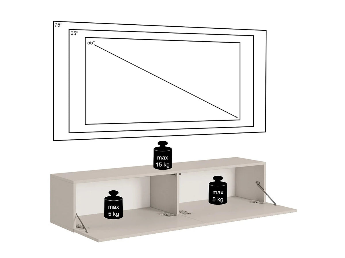 Meuble TV en Bois Noir - VELDIO vue 8