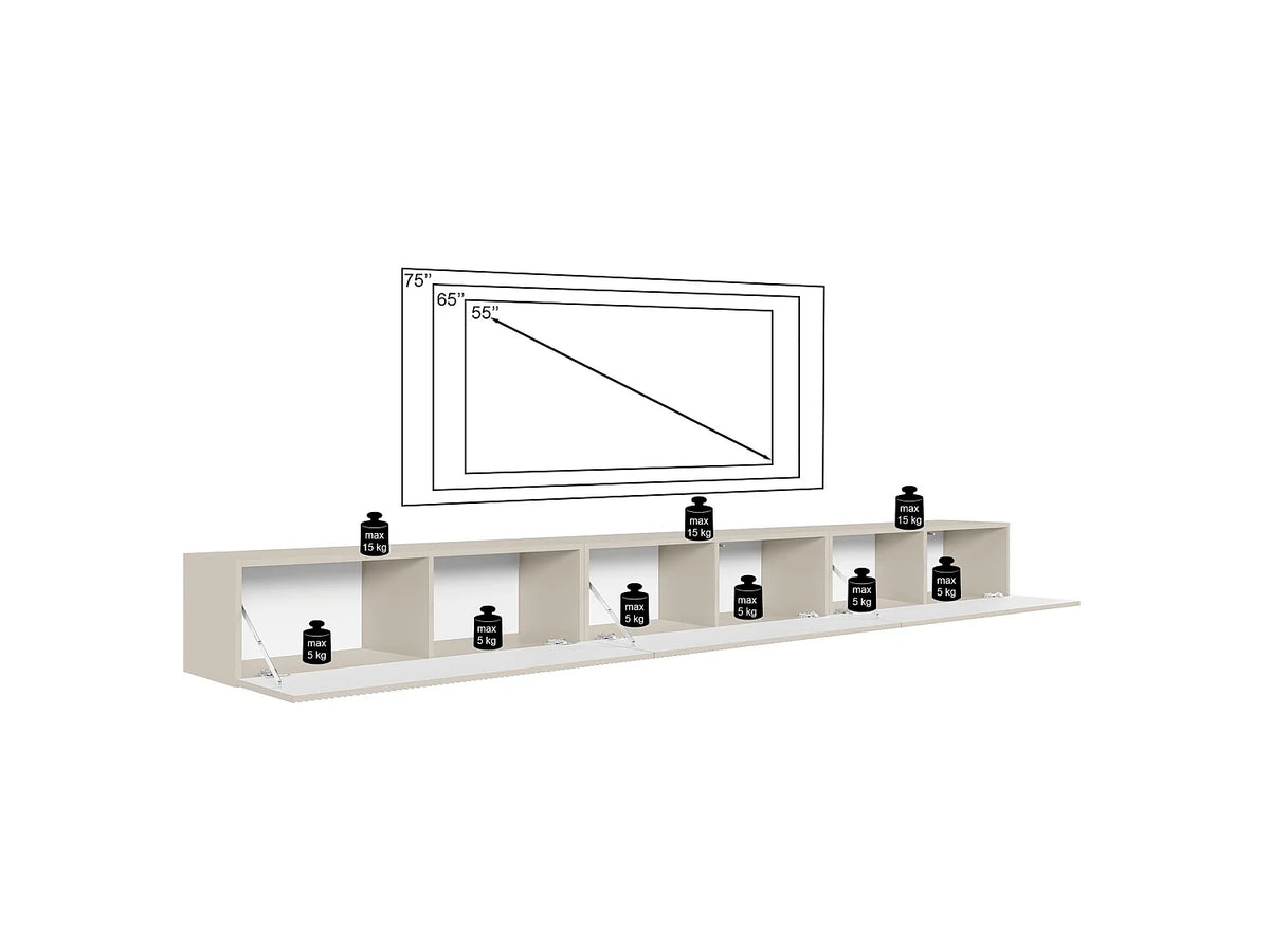 Meuble TV en Bois Noir 32 cm - VELDIO vue 7