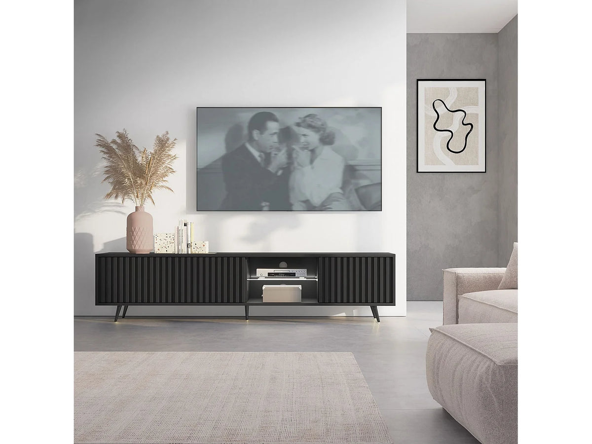Meuble TV en Bois Noir - BELLO