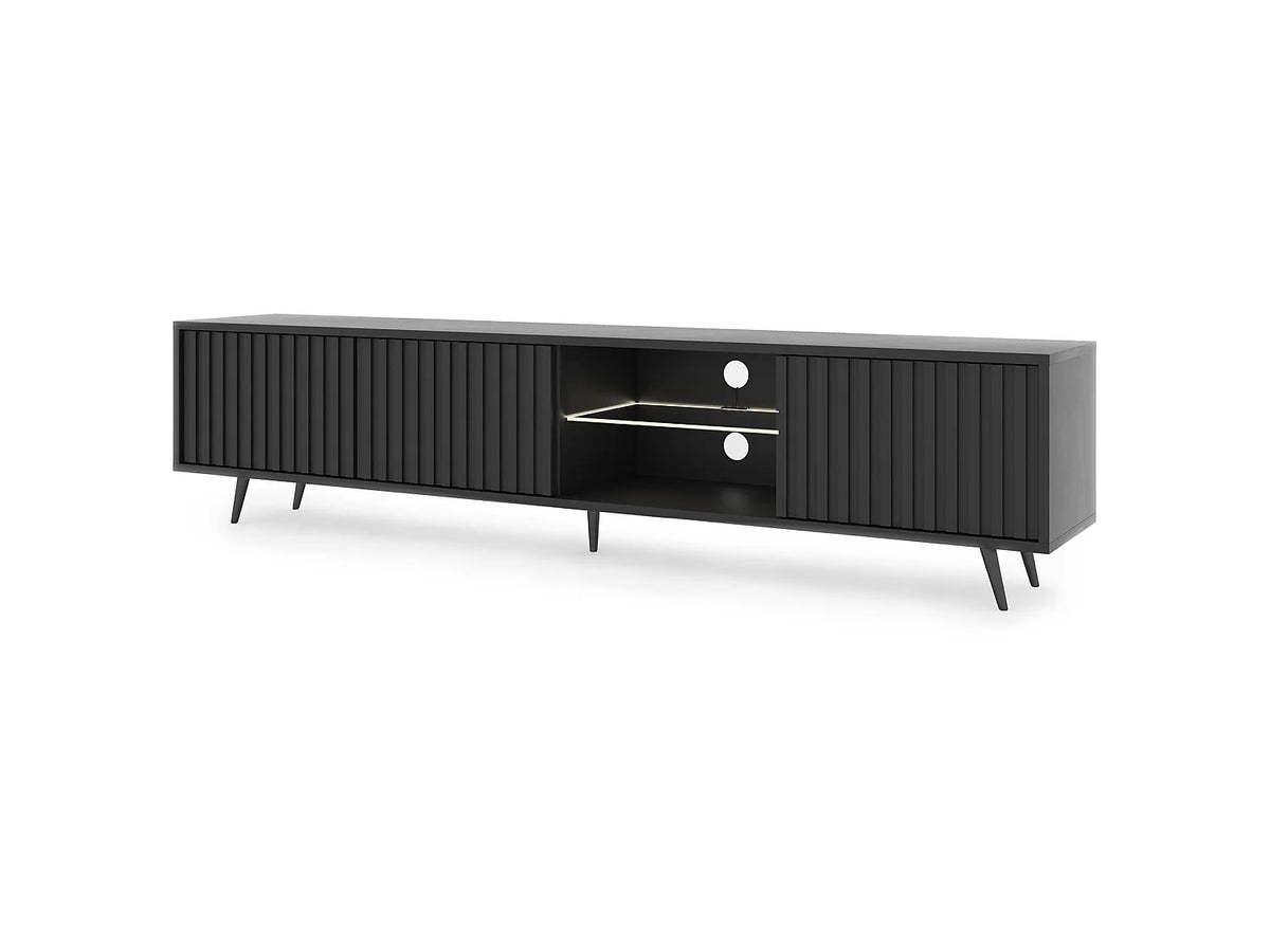 Meuble TV en Bois Noir - BELLO vue 5