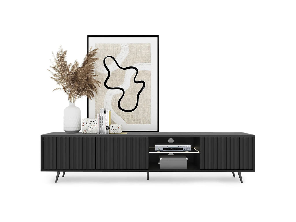 Meuble TV en Bois Noir - BELLO vue 7