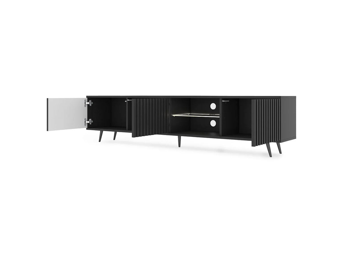 Meuble TV en Bois Noir - BELLO vue 9