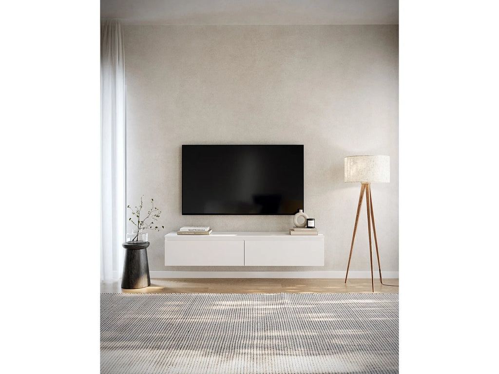Meuble TV en Bois Blanc 150 cm - BEMMI