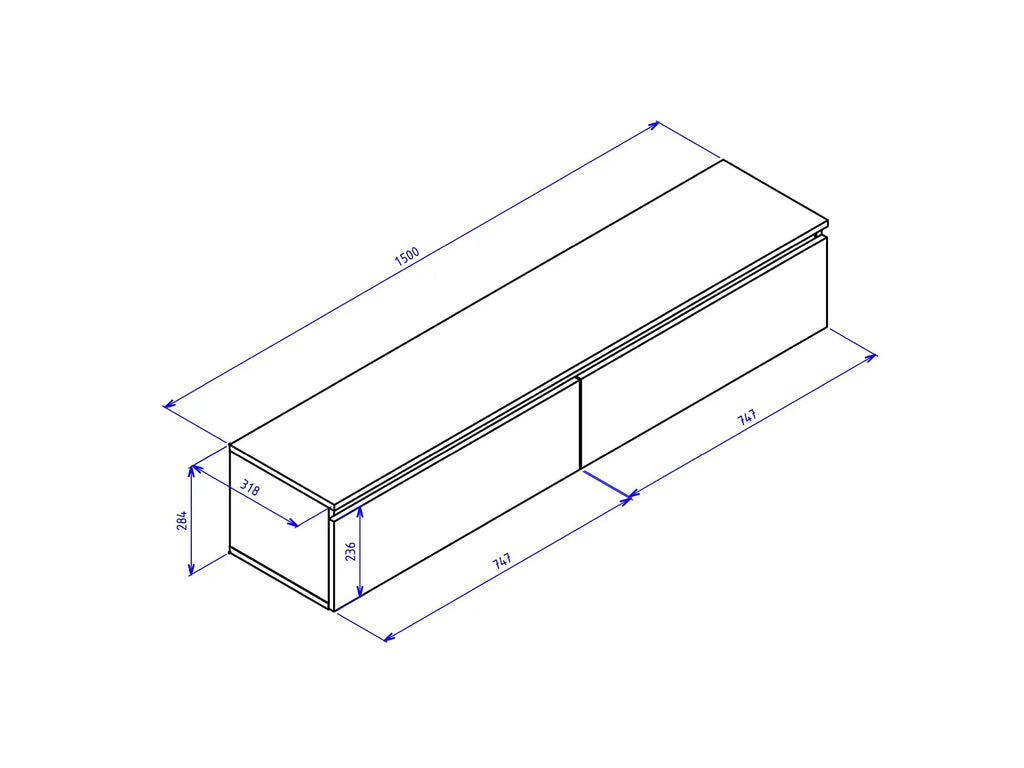 Meuble TV en Bois Blanc 150 cm - BEMMI vue 4