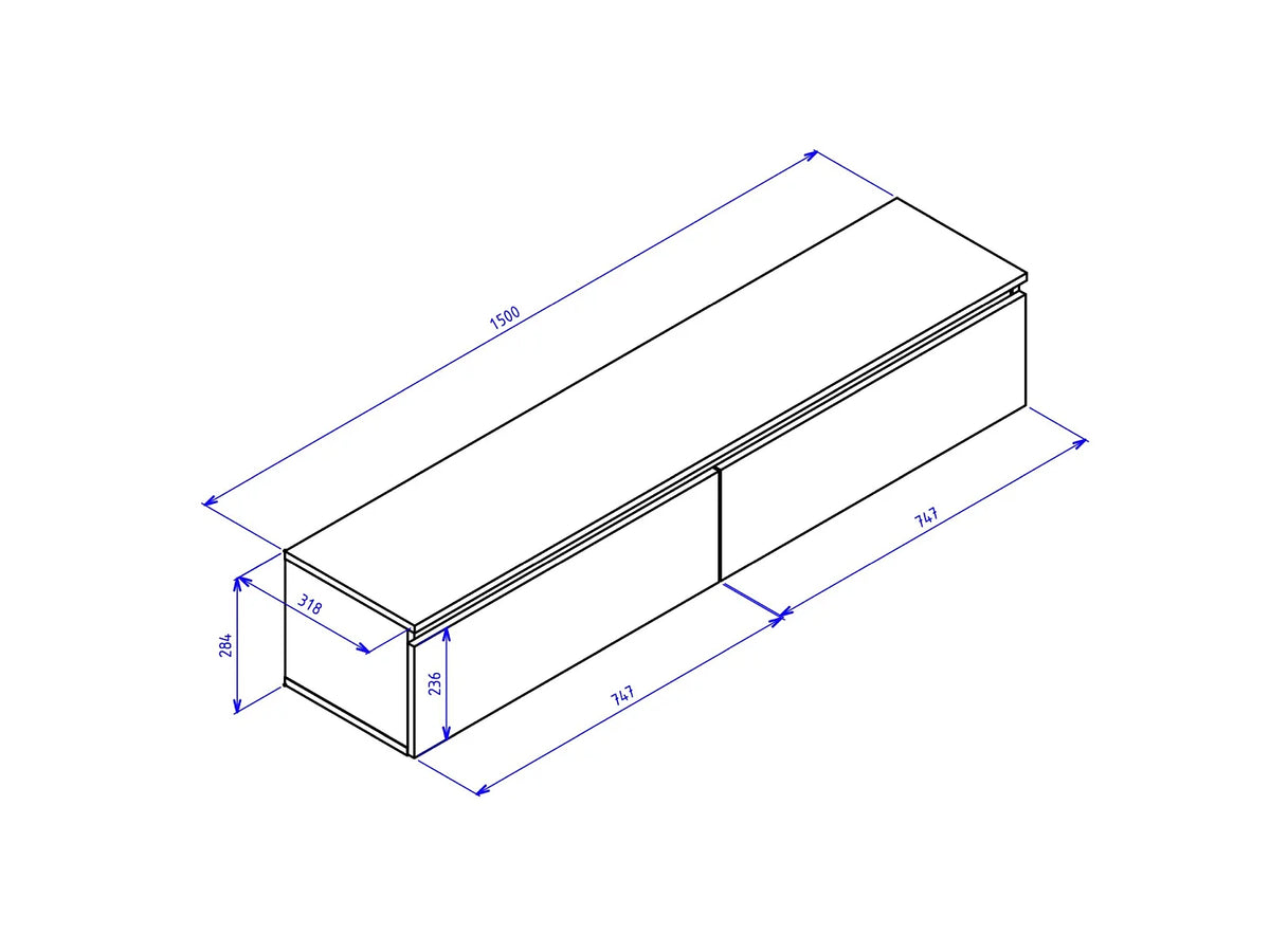 Meuble TV en Bois Blanc 150 cm - BEMMI vue 4