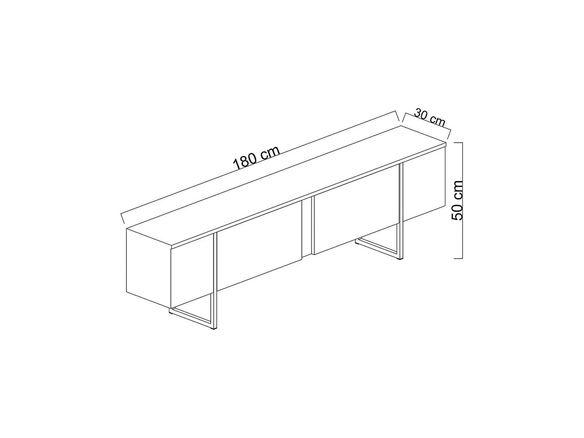 Meuble TV en Bois Blanc - DMORA vue 2