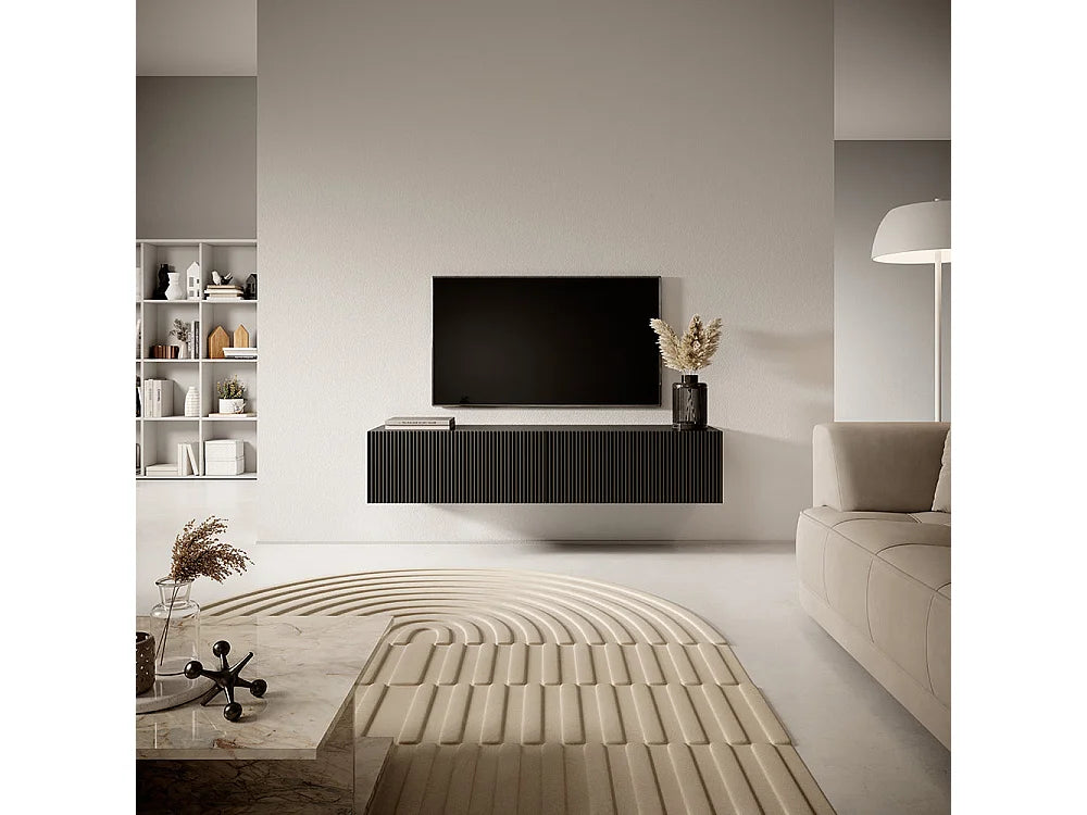 Meuble TV en Bois Noir - VELDIO