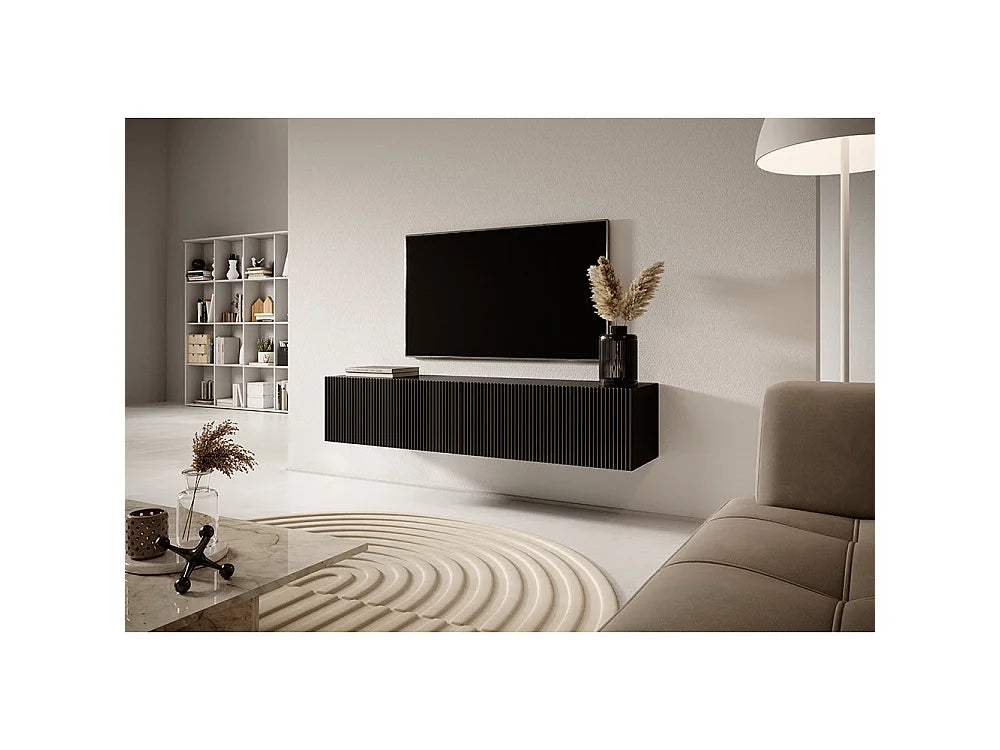 Meuble TV en Bois Noir - VELDIO vue 2