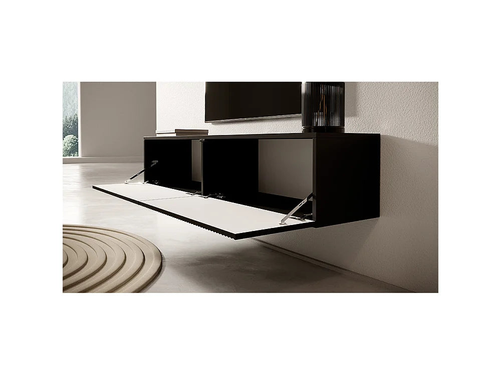Meuble TV en Bois Noir - VELDIO vue 3