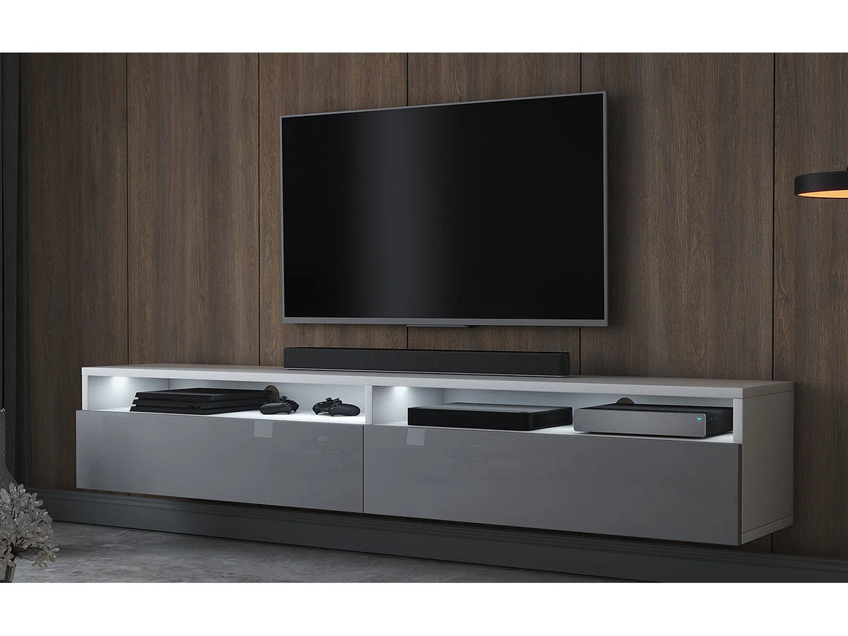 Meuble TV en Bois Blanc 180 cm - REDNAW