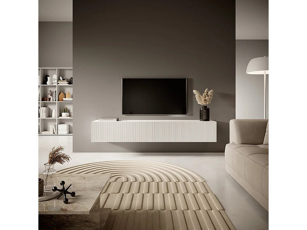Meuble TV en Bois Blanc - VELDIO