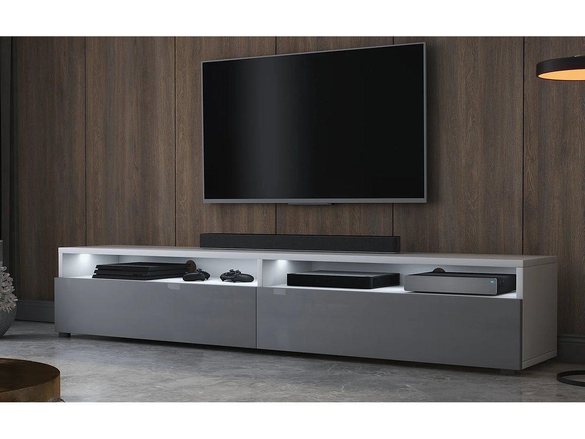 Meuble TV en Bois Blanc 180 cm - REDNAW vue 3