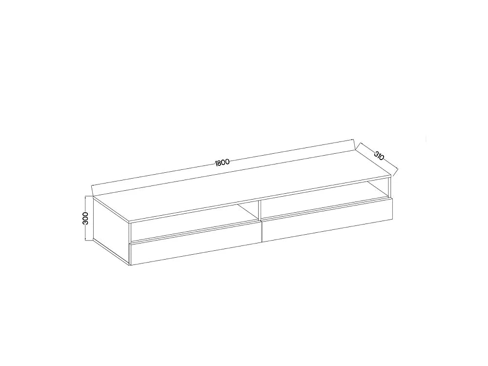 Meuble TV en Bois Blanc 180 cm - REDNAW vue 5