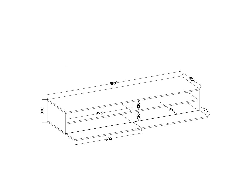 Meuble TV en Bois Blanc 180 cm - REDNAW vue 6