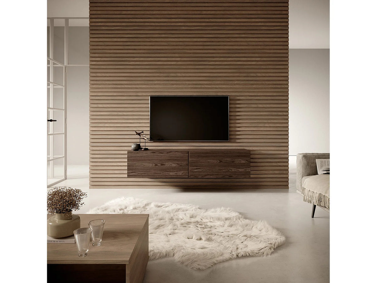 Meuble TV Effet Noyer Marron - BISIRA