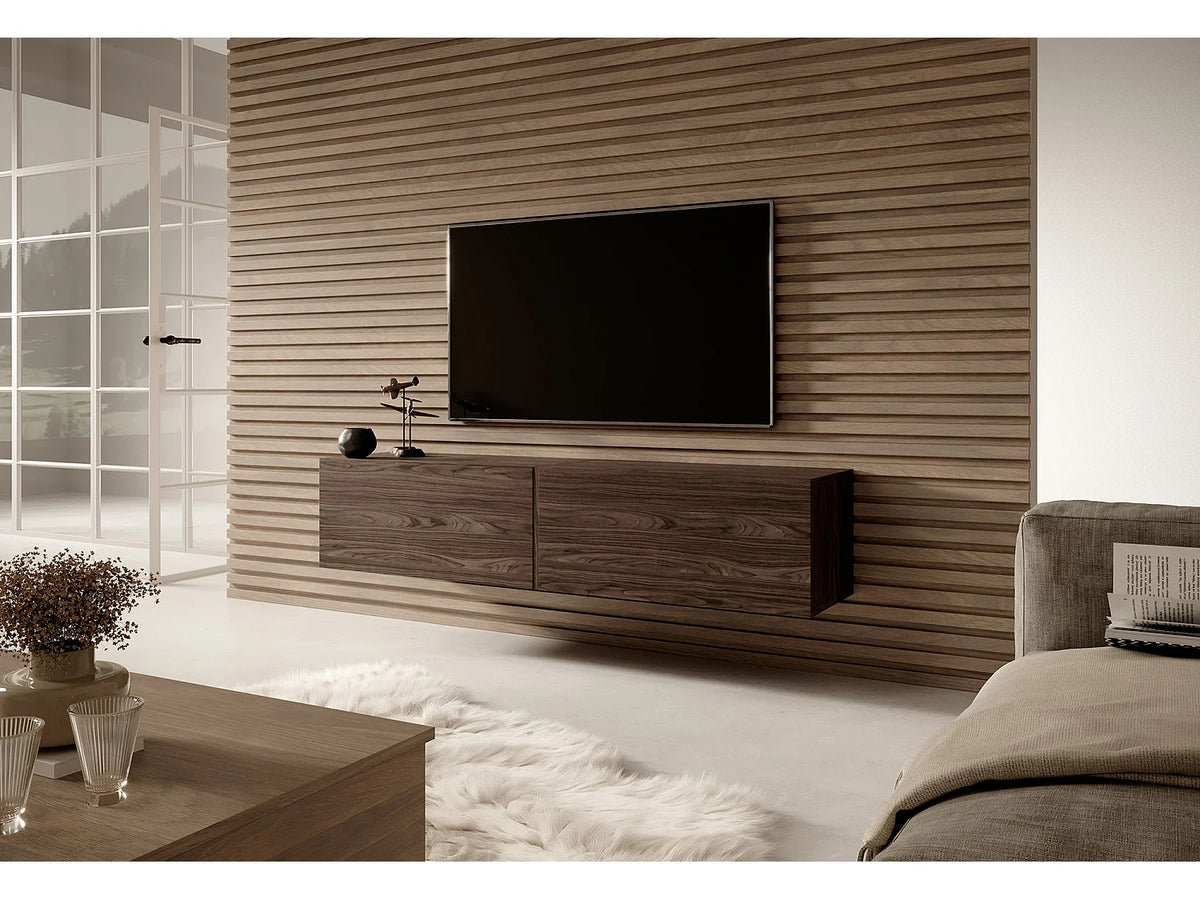 Meuble TV Effet Noyer Marron - BISIRA vue 2