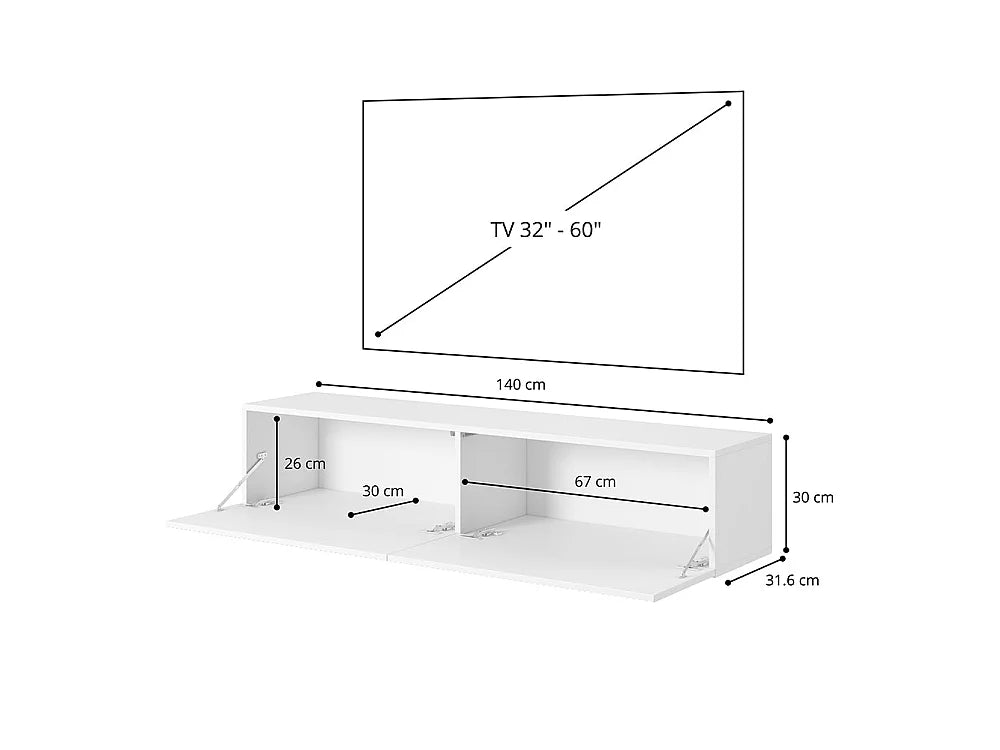 Meuble TV Effet Noyer Marron - BISIRA vue 6
