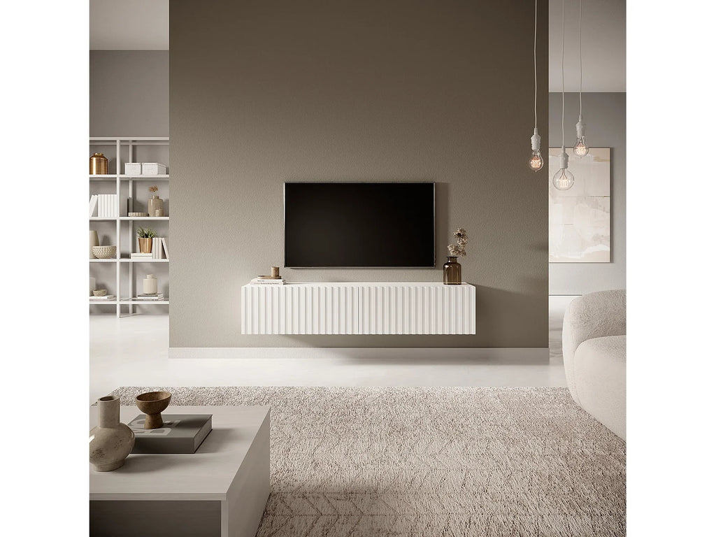 Meuble TV en Bois Blanc - TELIRE