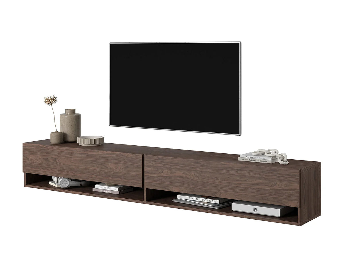 Meuble TV Effet Noyer 200 cm - MIRRGO vue 4