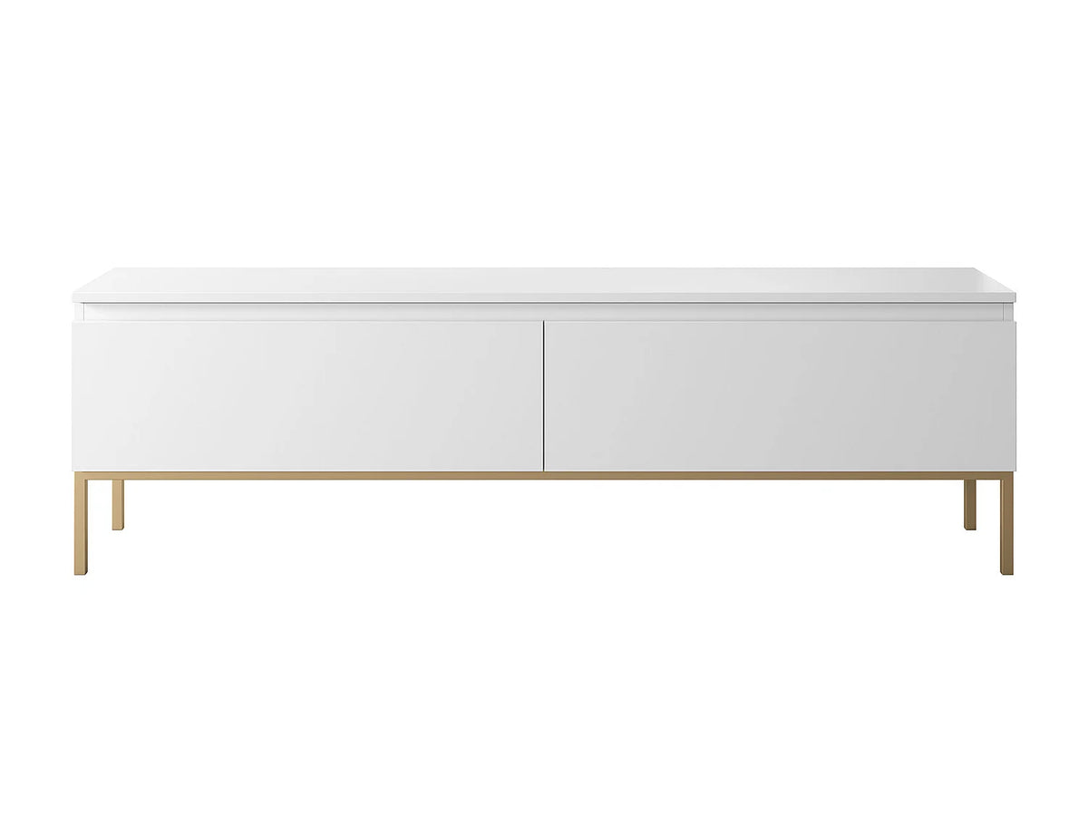 Meuble TV en Bois Blanc 150 cm Doré - BEMMI vue 5