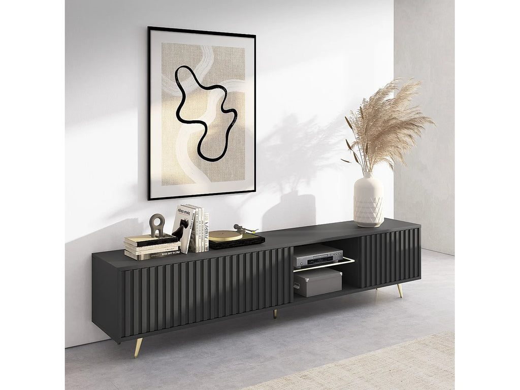 Meuble TV en Bois Noir - SELSEY