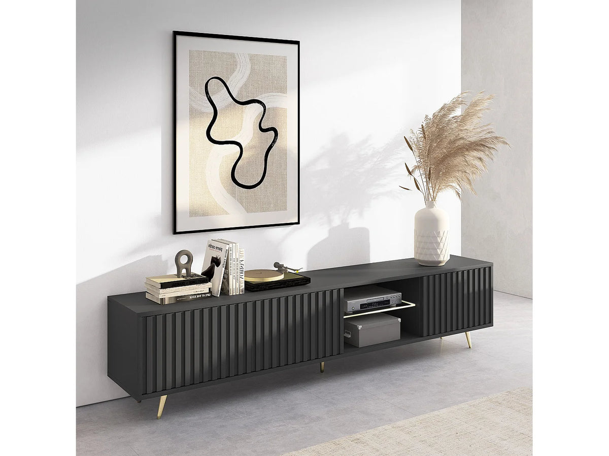 Meuble TV en Bois Noir - SELSEY