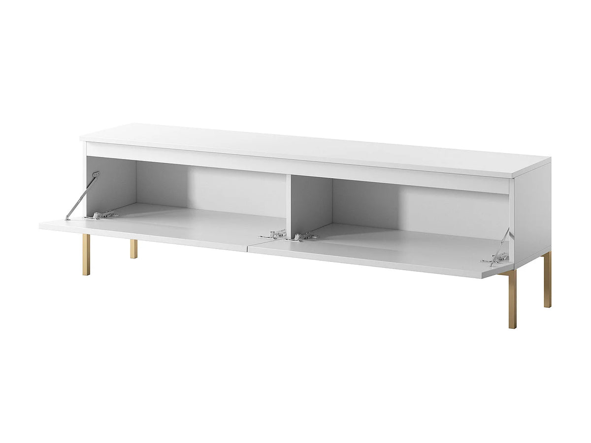 Meuble TV en Bois Blanc 150 cm Doré - BEMMI vue 6
