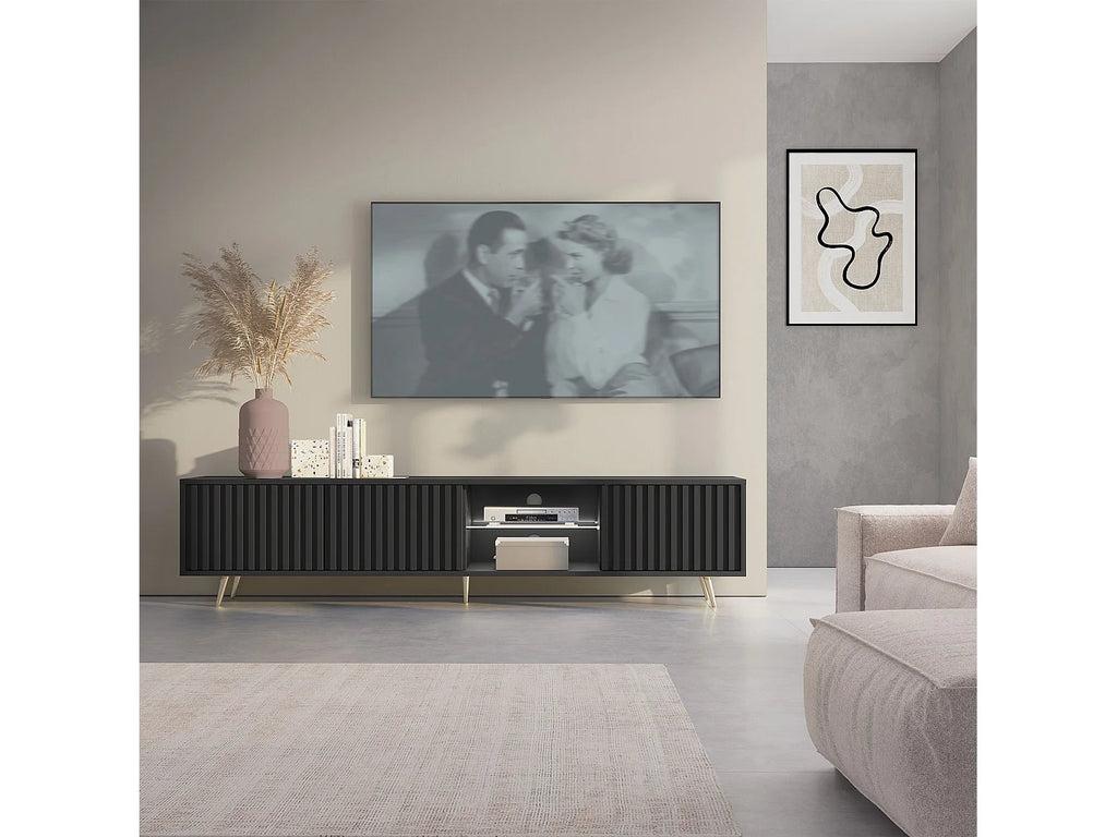 Meuble TV en Bois Noir - SELSEY vue 2