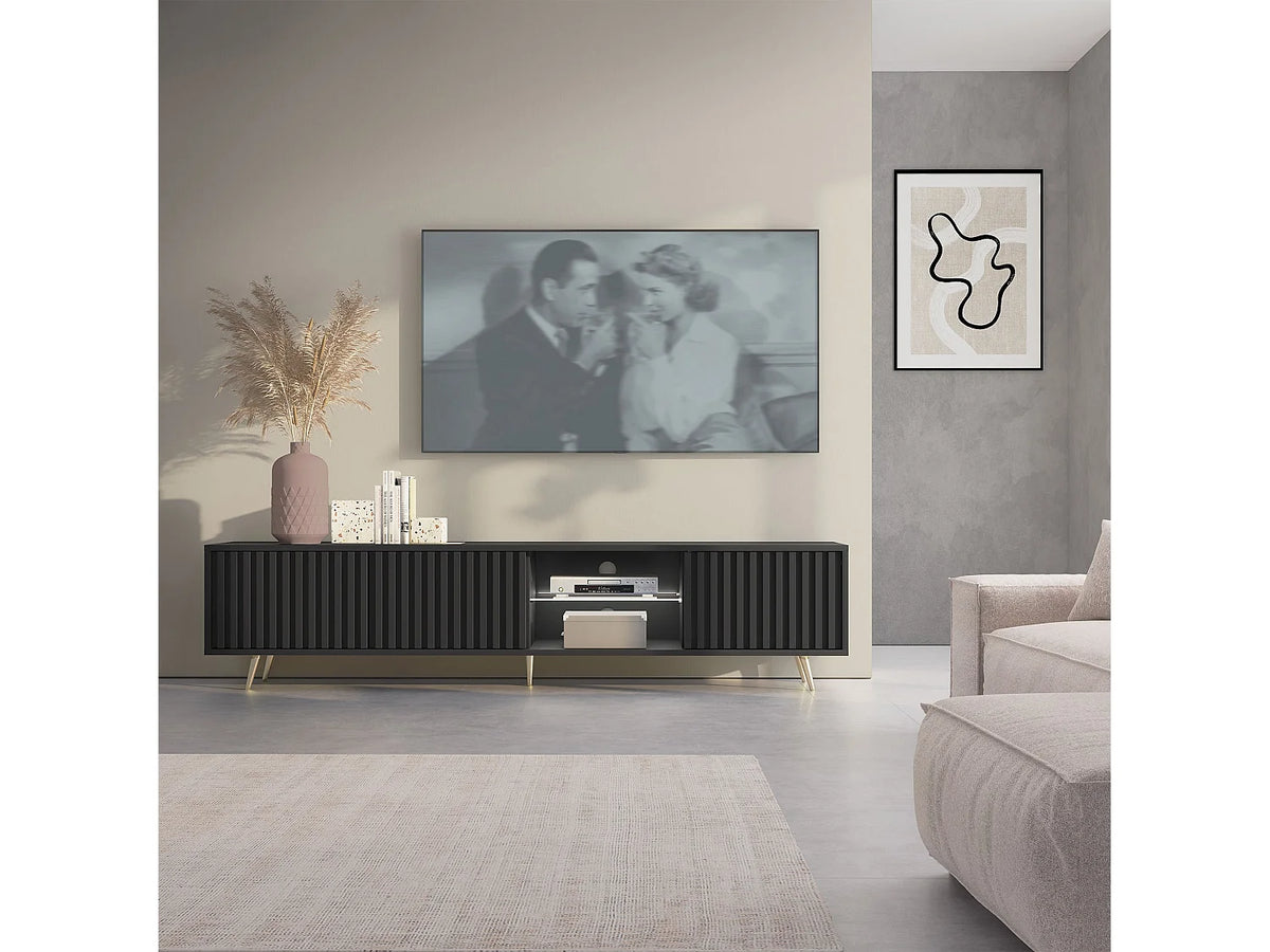 Meuble TV en Bois Noir - SELSEY vue 2
