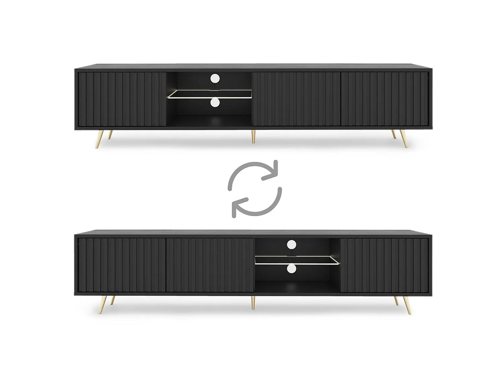 Meuble TV en Bois Noir - SELSEY vue 4