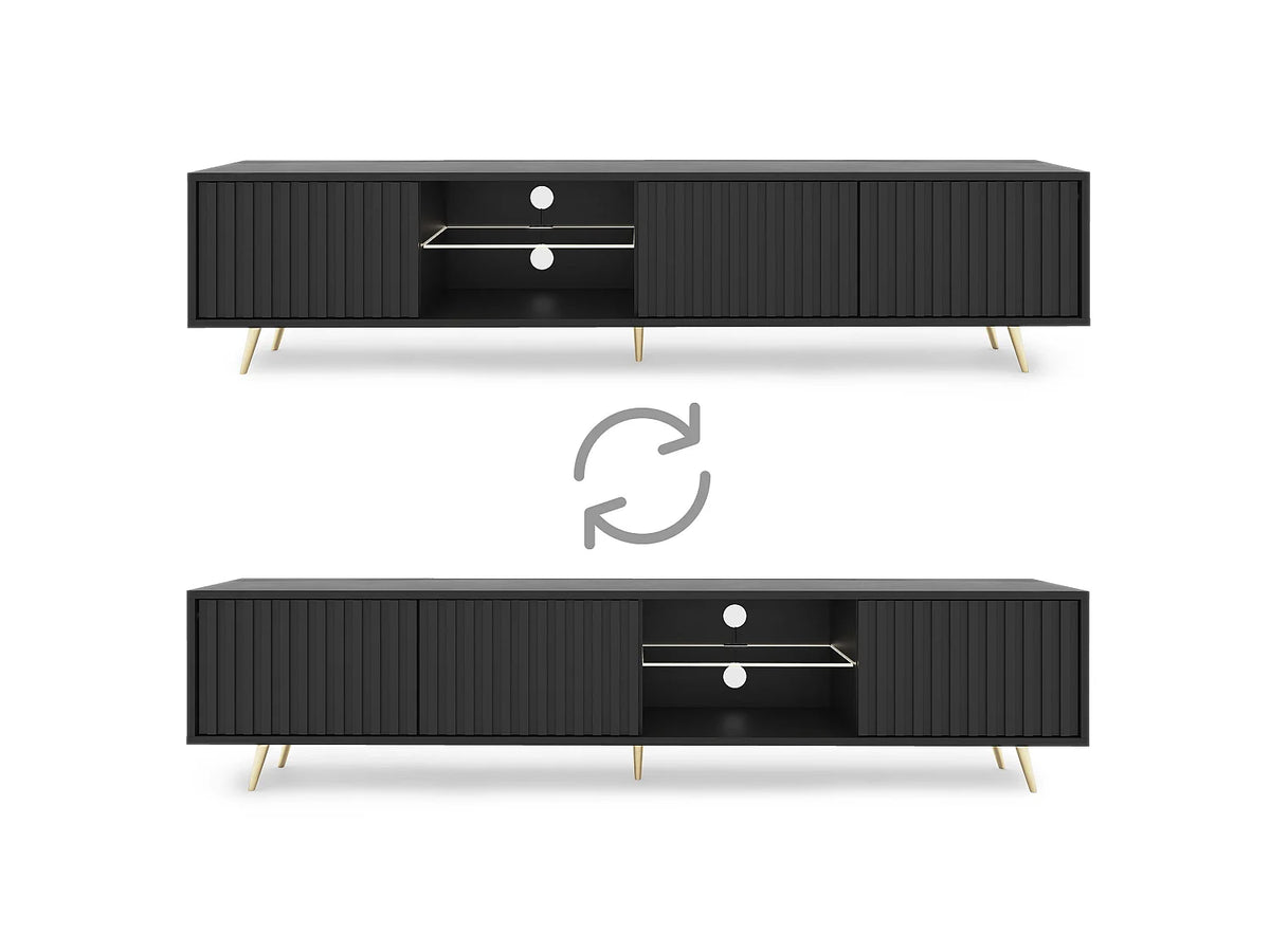 Meuble TV en Bois Noir - SELSEY vue 4