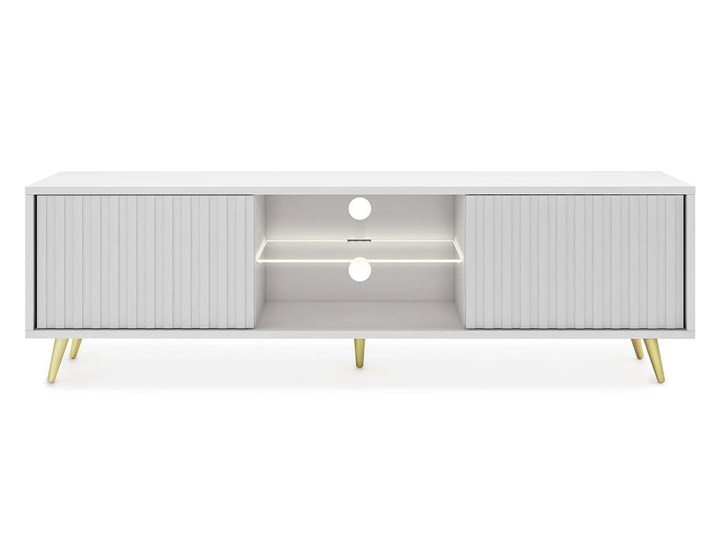 Meuble TV en Bois Blanc 135 cm - SELSEY vue 6