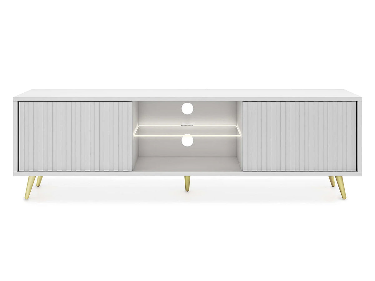 Meuble TV en Bois Blanc 135 cm - SELSEY vue 6