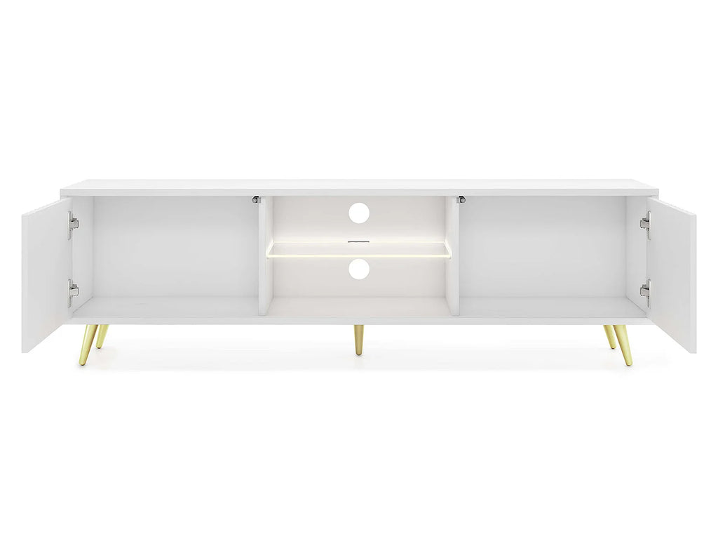 Meuble TV en Bois Blanc 135 cm - SELSEY vue 7