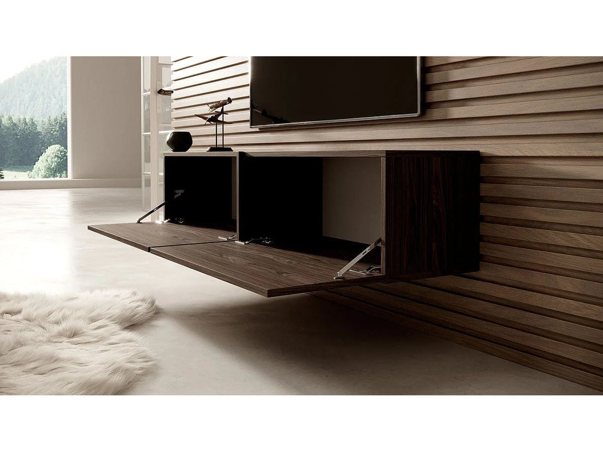 Meuble TV Effet Noyer Marron - BISIRA vue 8