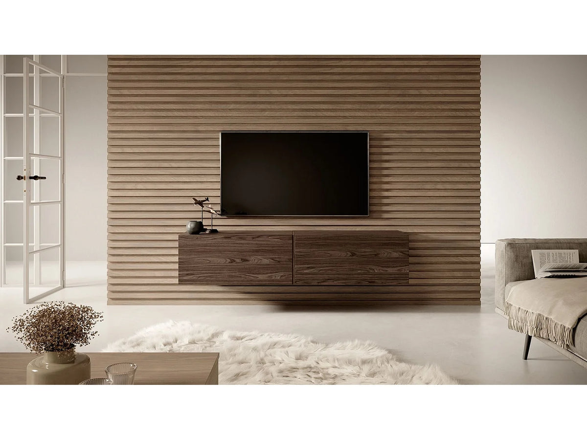Meuble TV Effet Noyer Marron - BISIRA vue 9