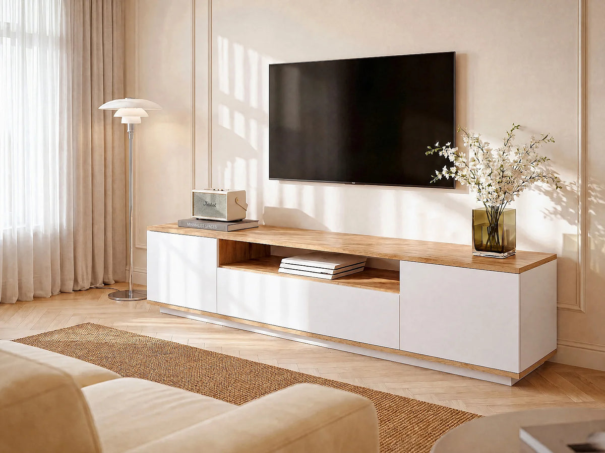 Meuble TV en Bois Blanc - LOTULA