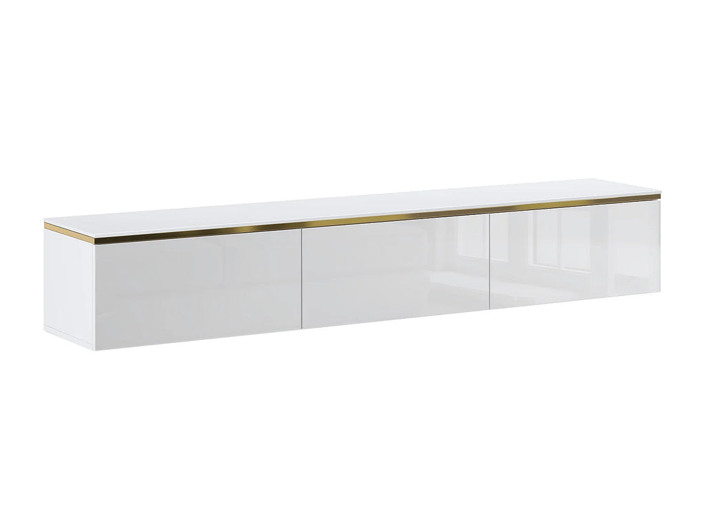 Meuble TV Suspendu Blanc - VUKIA vue 3