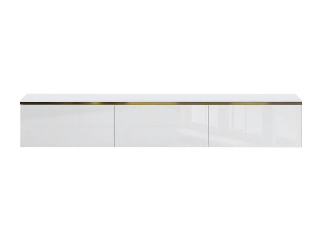 Meuble TV Suspendu Blanc - VUKIA vue 2