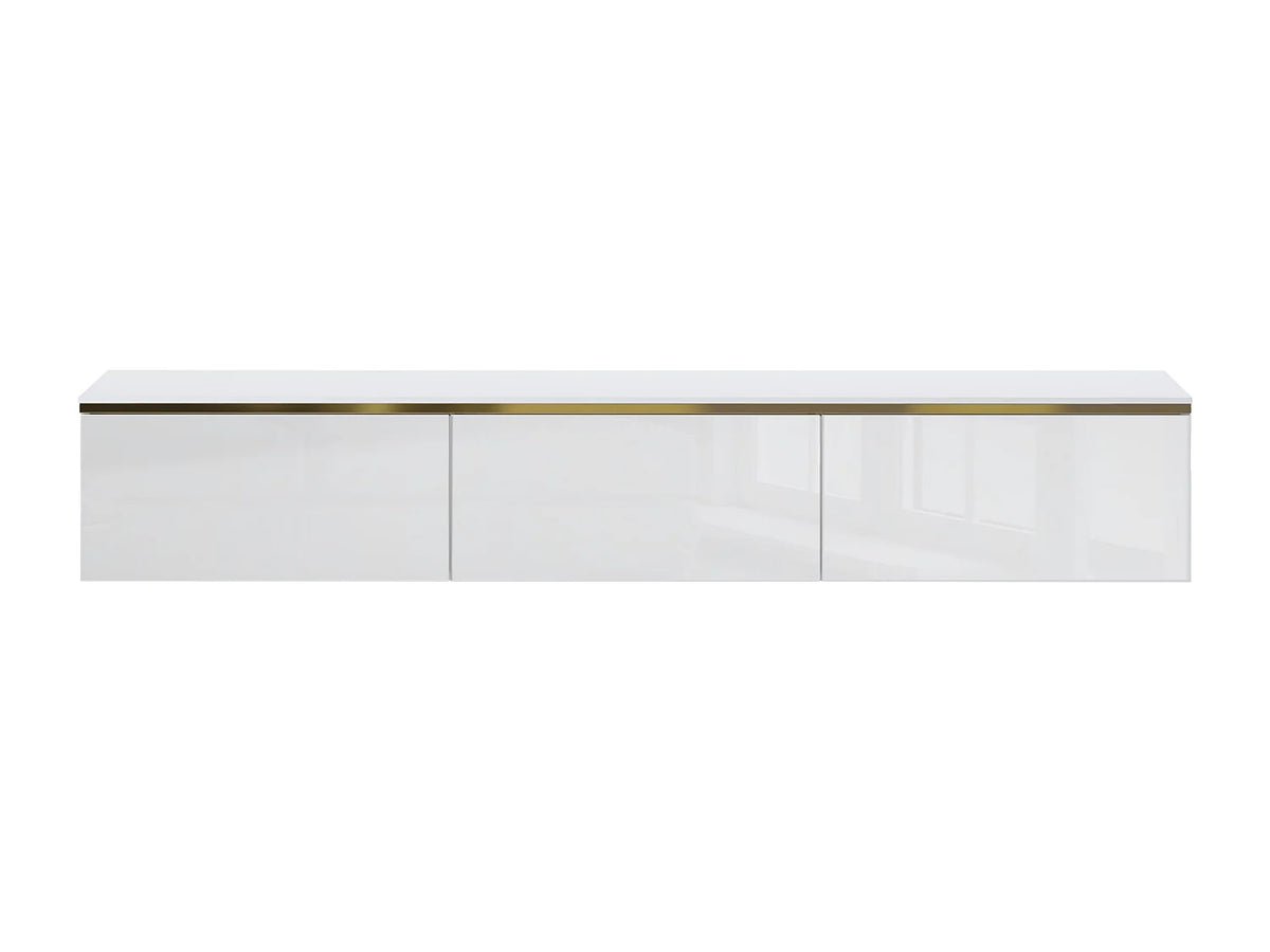 Meuble TV Suspendu Blanc - VUKIA vue 2