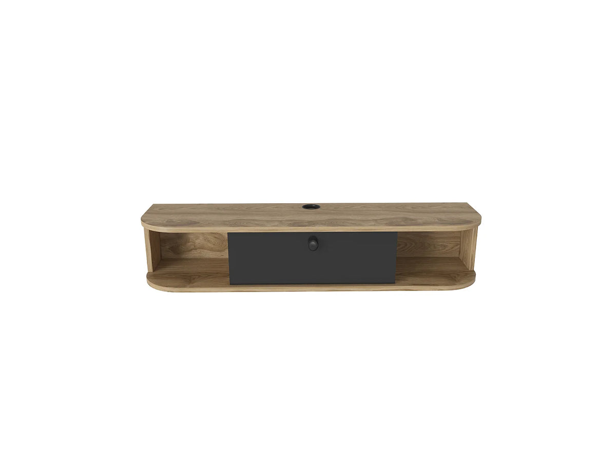 Meuble TV en Bois Noir 120 cm - DECOROTIKA FR vue 5