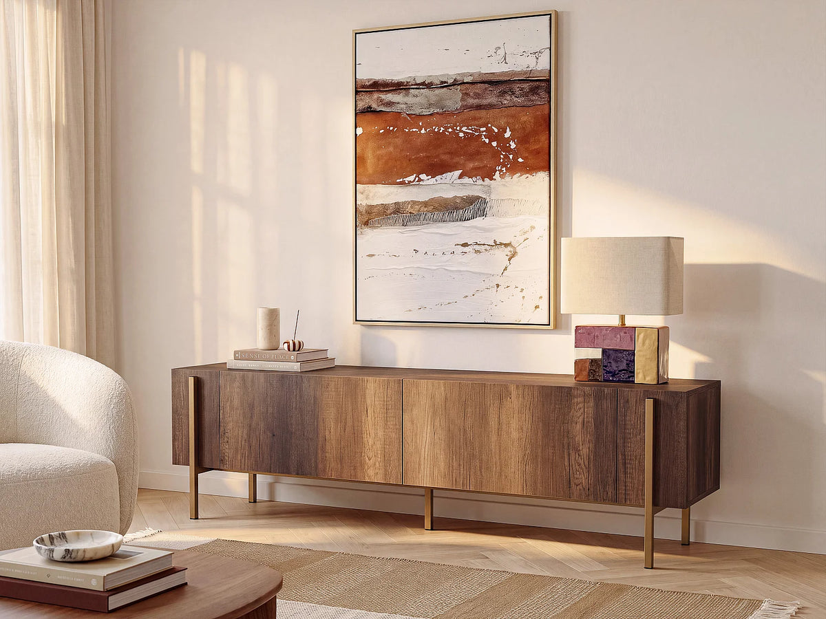 Meuble TV Bas en Bois - SELNIA