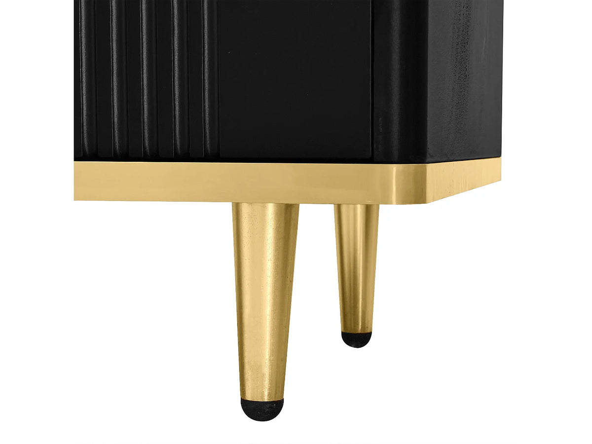 Meuble TV en Bois Noir 175 cm 2 Portes - MODERNLUXE vue 10