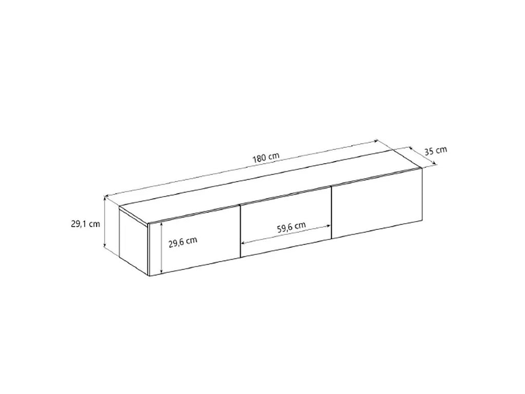 Meuble TV Suspendu en Bois 180 cm - PETITS-MEUBLES vue 6