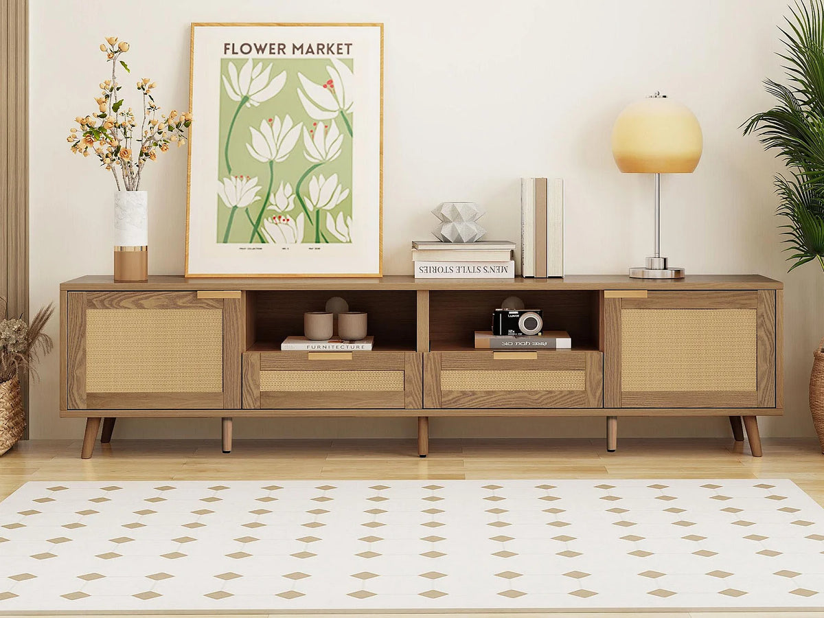 Meuble TV en Bois Moderne 200 cm 2 Portes - MODERNLUXE