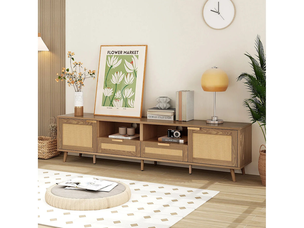 Meuble TV en Bois Moderne 200 cm 2 Portes - MODERNLUXE vue 2