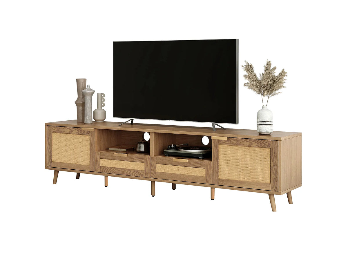 Meuble TV en Bois Moderne 200 cm 2 Portes - MODERNLUXE vue 3