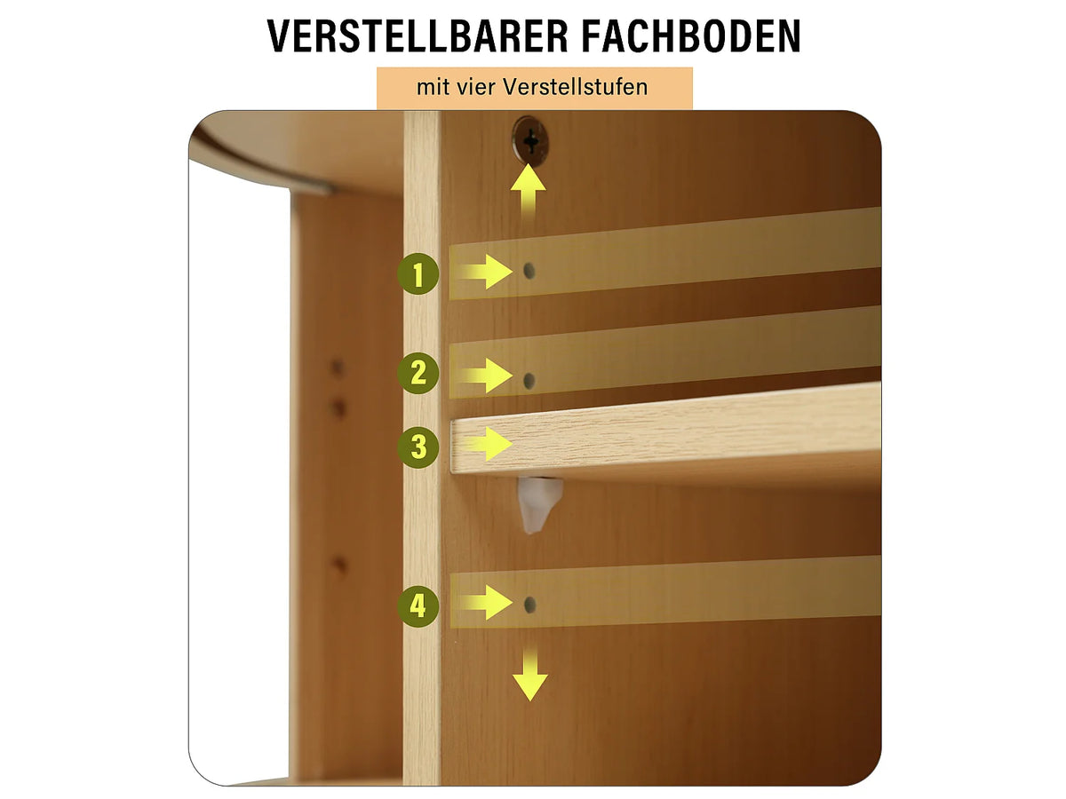 Meuble TV Bas en Bois 175 cm 2 Portes - MERAX vue 8