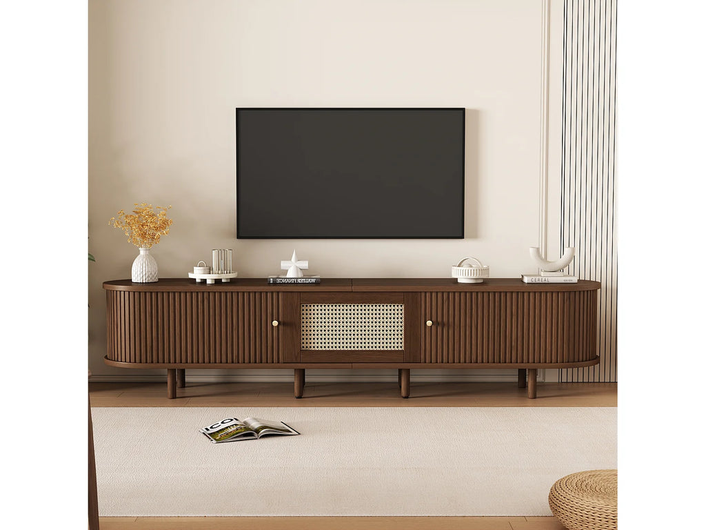 Meuble TV Effet Noyer 180 cm - MERAX